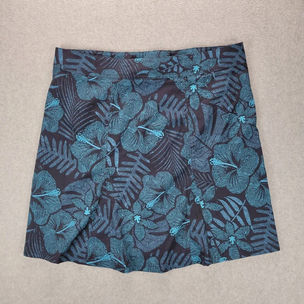 RipSkirt Hawaii Blue Tropical Floral Hibiscus Wrap Skirt Large Quick Dry Summer‎